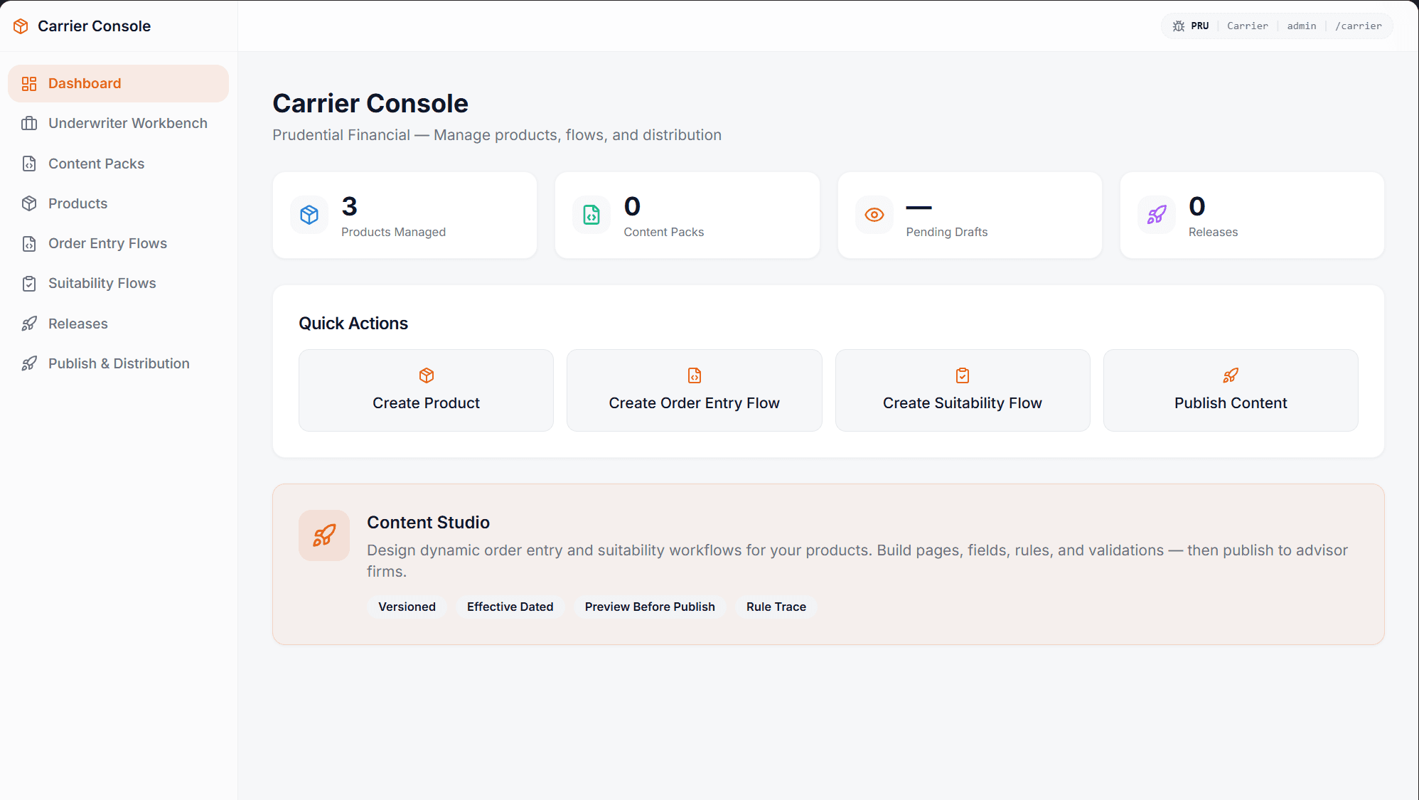 Insurer console
